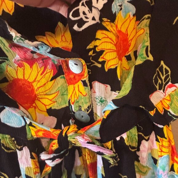 Bailey B - Sunflower Floral Babydoll Dress or Shirt - LARGE - Picture 3 of 3